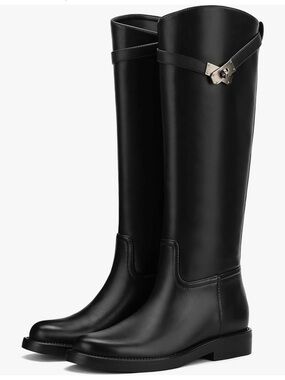 Classic Designer Inspired Black Tall Riding Boots - Women's